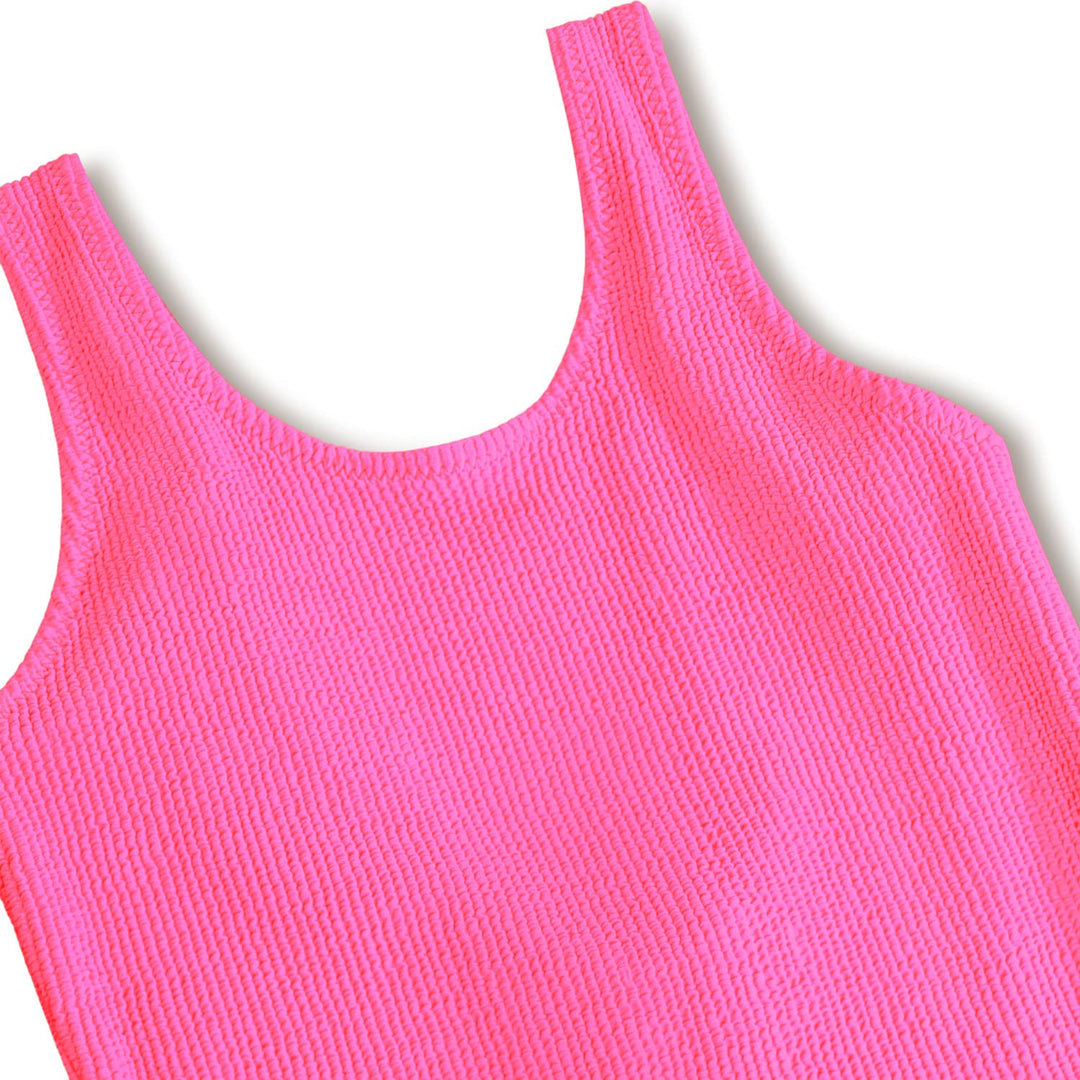 Nika Crepe Swimsuit in Neon Pink