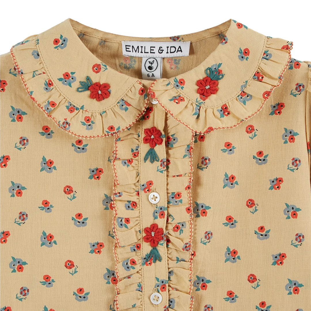 EMILE ET IDA Poppy Embroidered Blouse