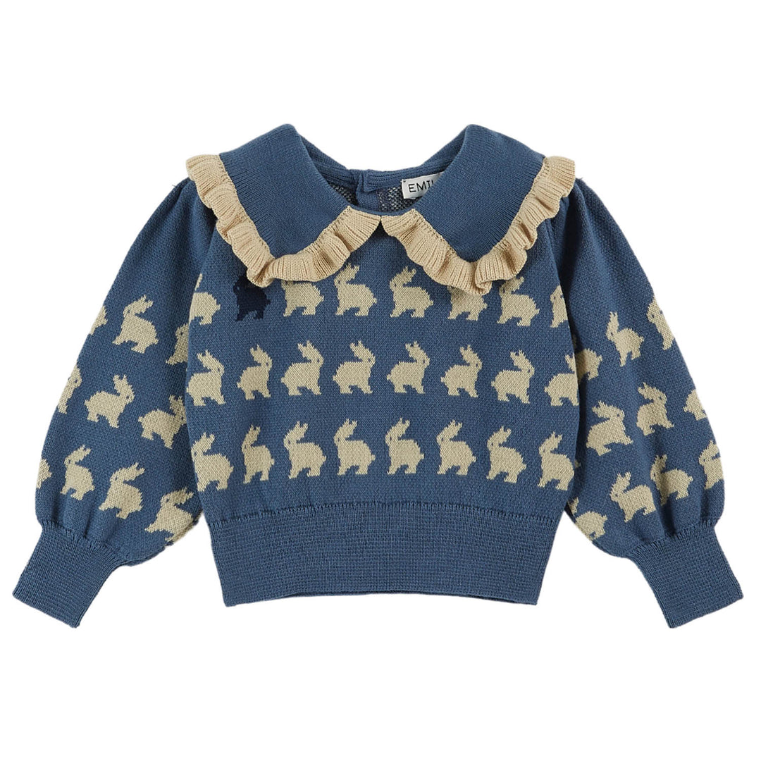 EMILE ET IDA Bunny Pullover Cotton Sweater