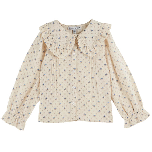 EMILE ET IDA Block Print Blouse - Lazuli