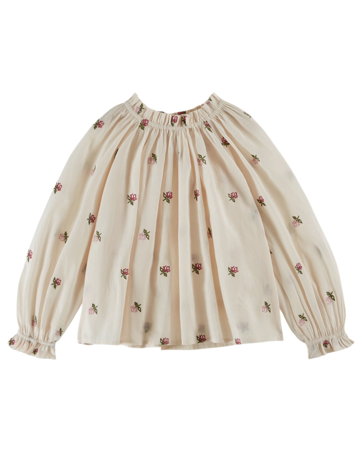 EMILE ET IDA Embroidered Baby Blouse  - Creme