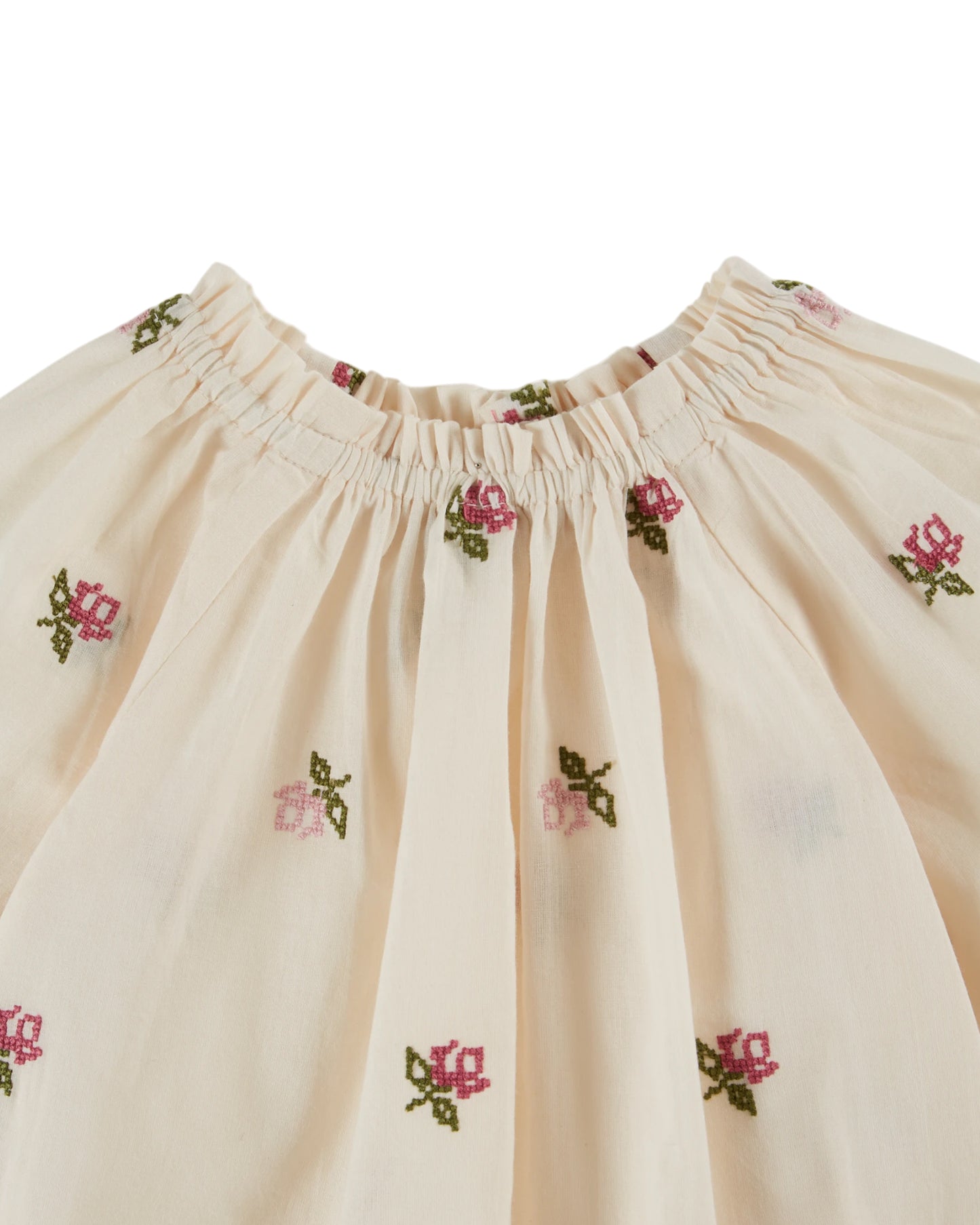 EMILE ET IDA Embroidered Baby Blouse  - Creme