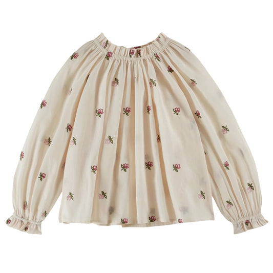 EMILE ET IDA Embroidered Blouse  - Creme