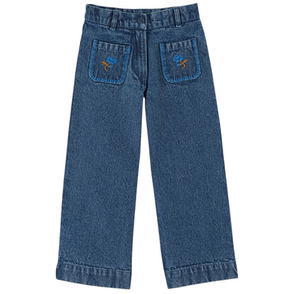 EMILE ET IDA Embroidered Denim Trousers - Denim
