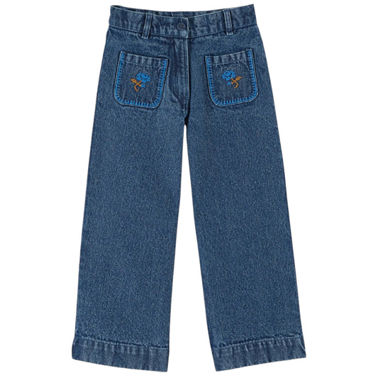 EMILE ET IDA Embroidered Denim Trousers - Denim