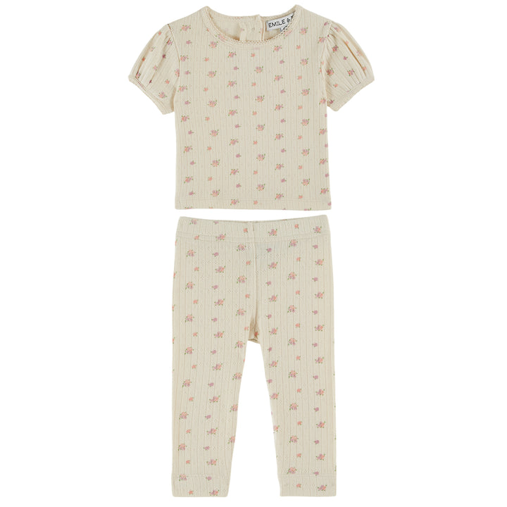 Printed Pointelle Baby Set in Fantasia