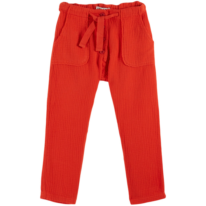 Cotton Gauze Trousers in Rouge