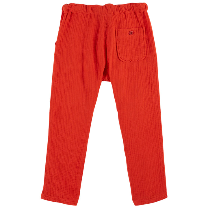 Cotton Gauze Trousers in Rouge