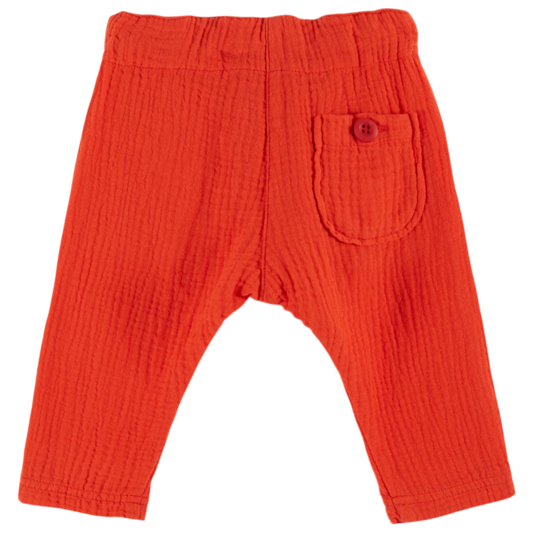 Cotton Gauze Baby Trousers in Rouge
