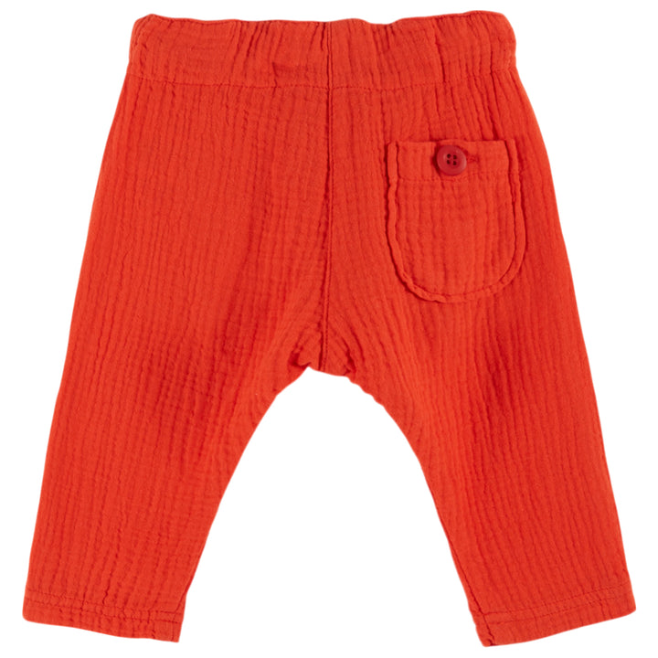 Cotton Gauze Baby Trousers in Rouge