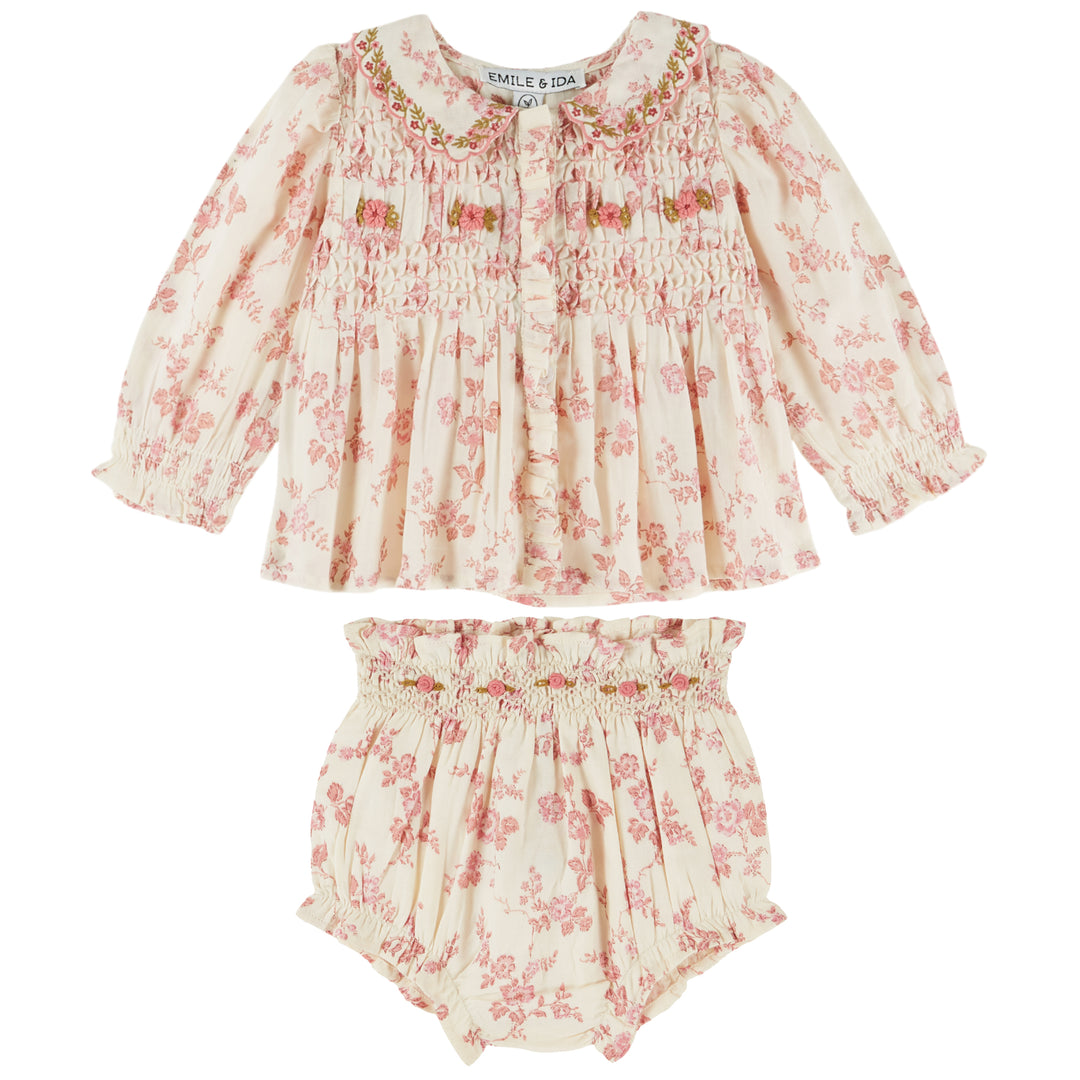 Floral Smocked Baby Set in Rosalie