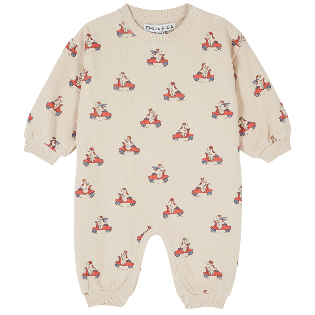 Poupouche Baby Romper in Grand Dog Farine