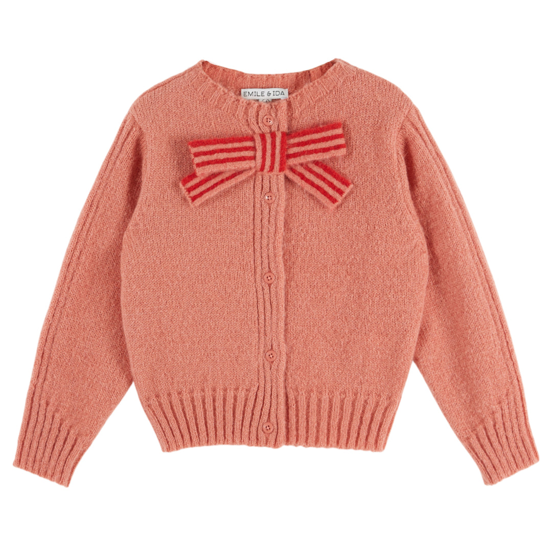 Noeud Bow Cardigan in Blush