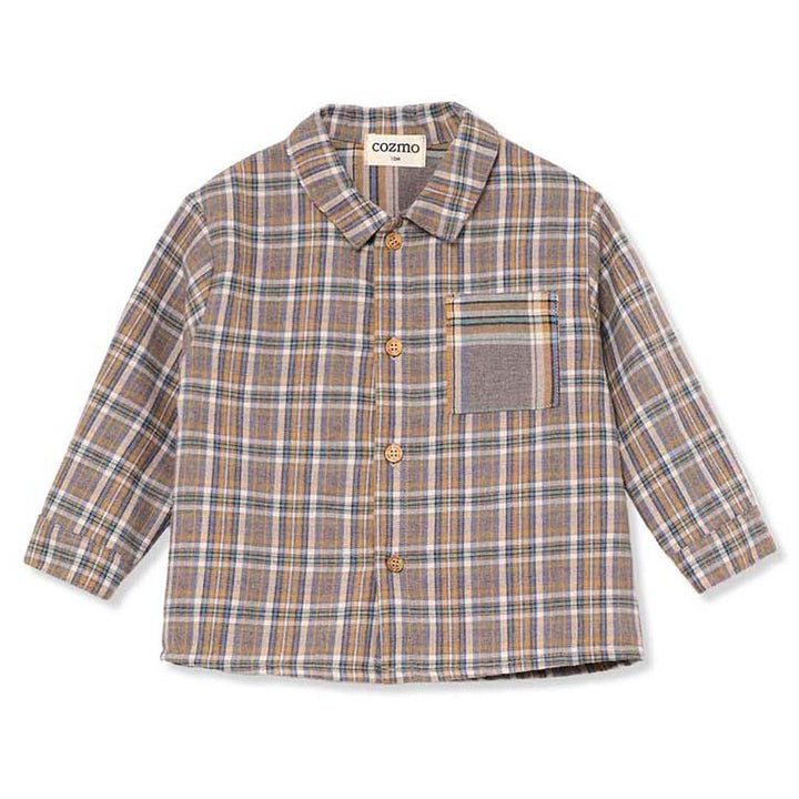 MY LITTLE COZMO Albert Recycled Plaid Baby Shirt
