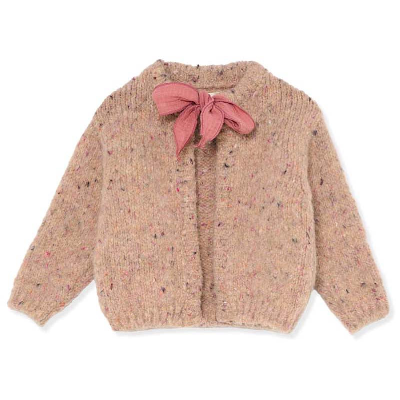 Andrea Flecked Tricot Baby Cardigan