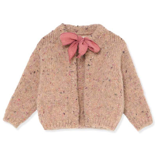 Andrea Flecked Tricot Baby Cardigan