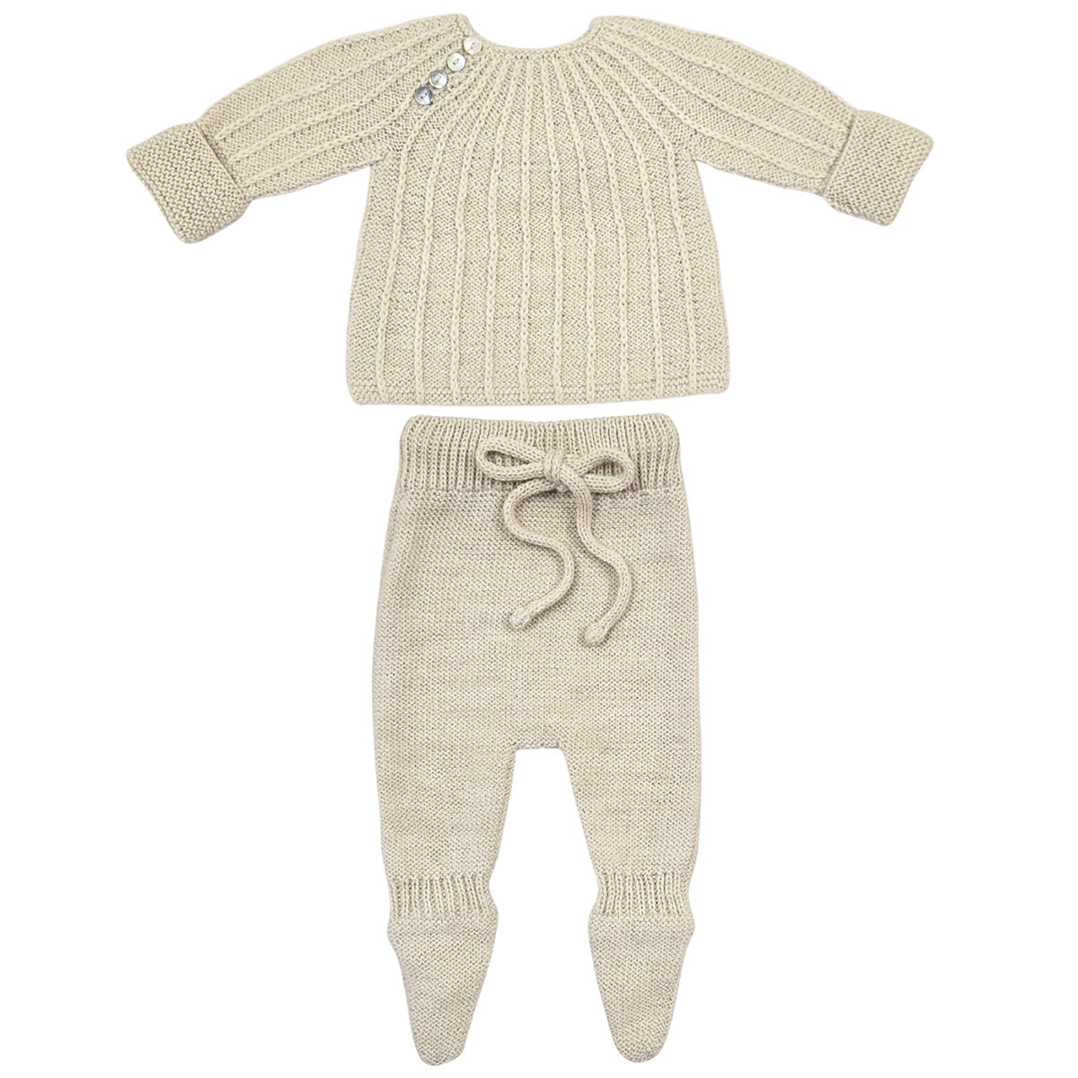 MILLÉSIME Stella & Philippa Knit Baby Set - Cloud