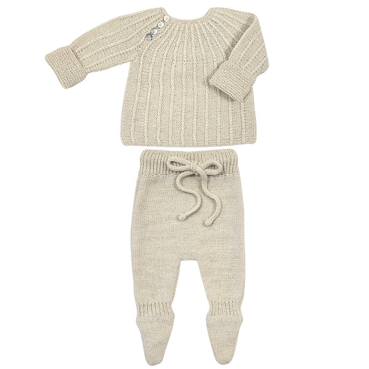 MILLÉSIME Stella & Philippa Knit Baby Set - Cloud