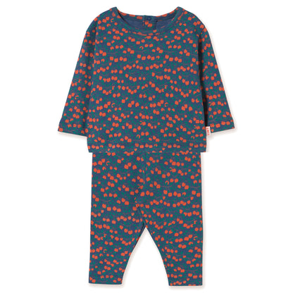 TINY COTTONS Mini Apples Rib Baby Set - Light Navy