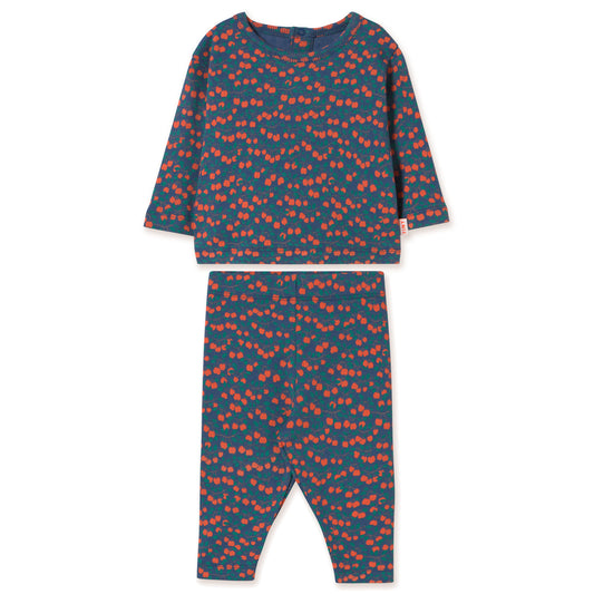 TINY COTTONS Mini Apples Rib Baby Set - Light Navy