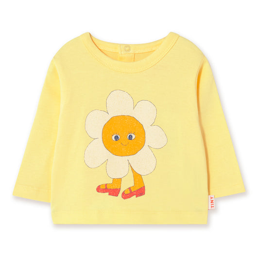 TINY COTTONS Flower Graphic Baby Tee - Mellow Yellow