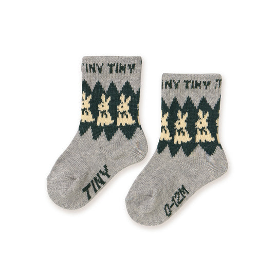 TINY COTTONS Rabbits Wool Baby Socks - Teal