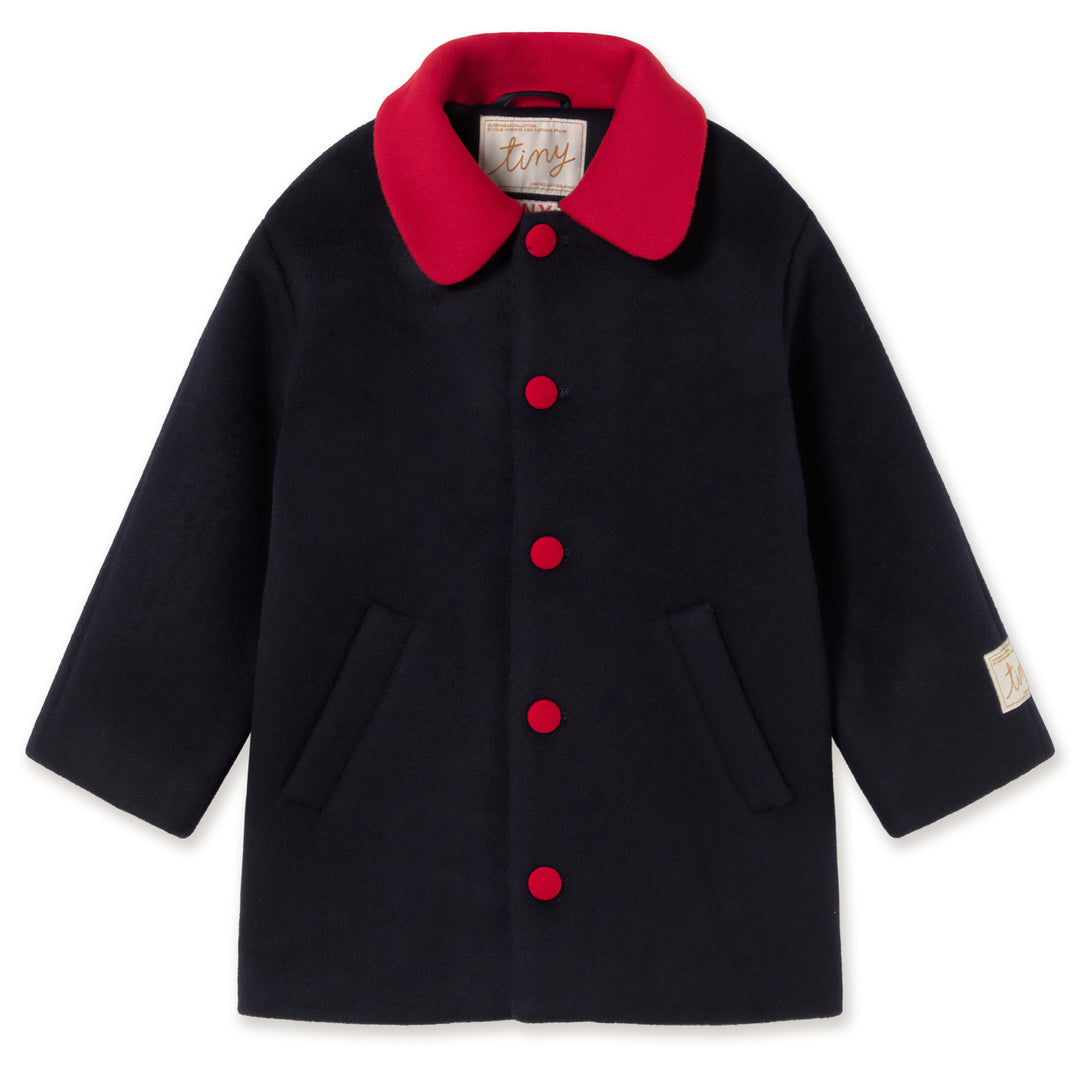 Wool Coat in Ink Blue