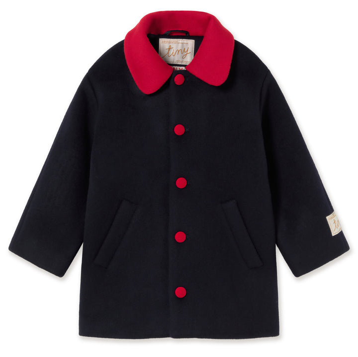 Wool Coat in Ink Blue