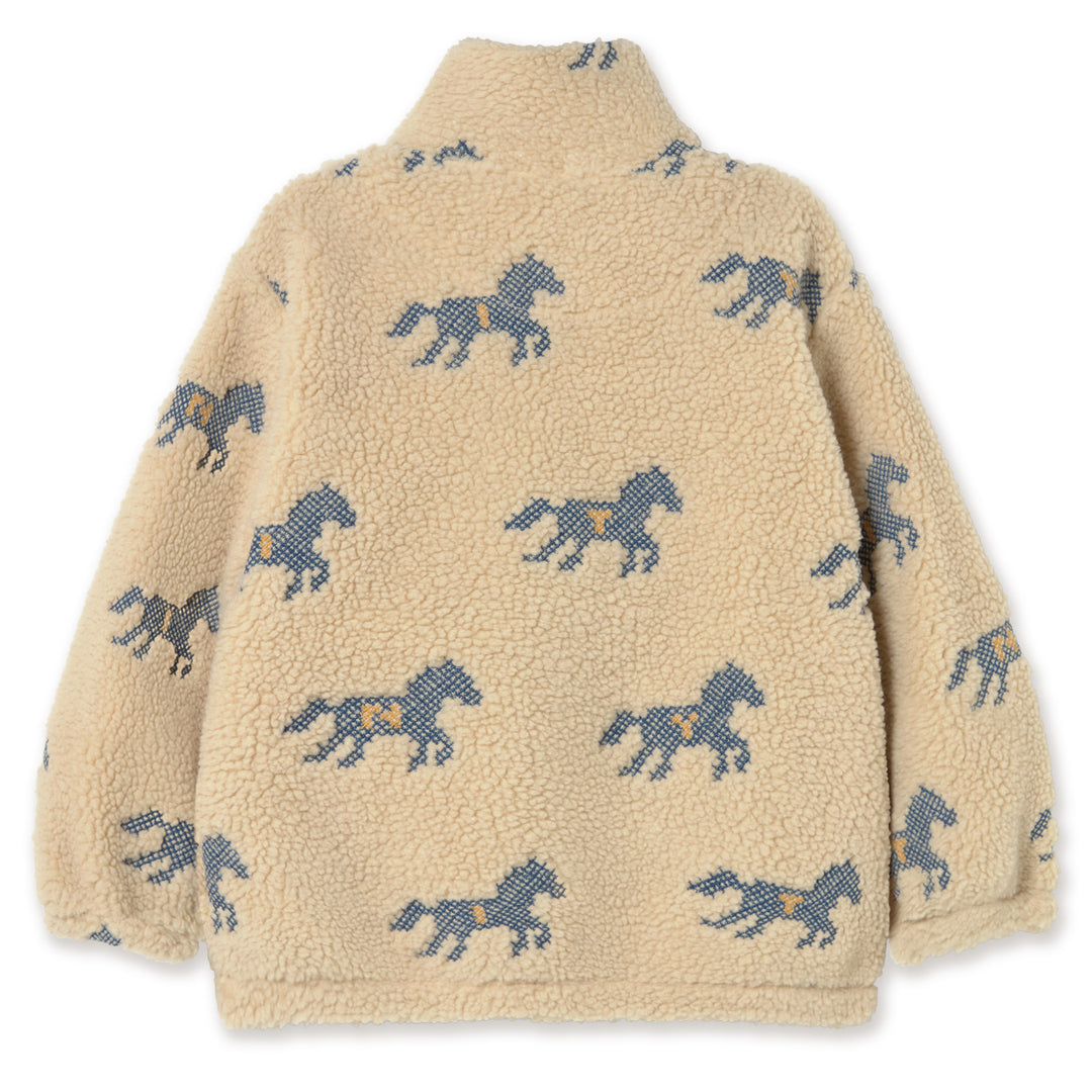 Horses Sherpa Sweatshirt in Vanilla