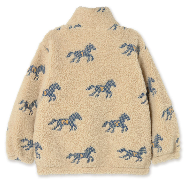 Horses Sherpa Sweatshirt in Vanilla