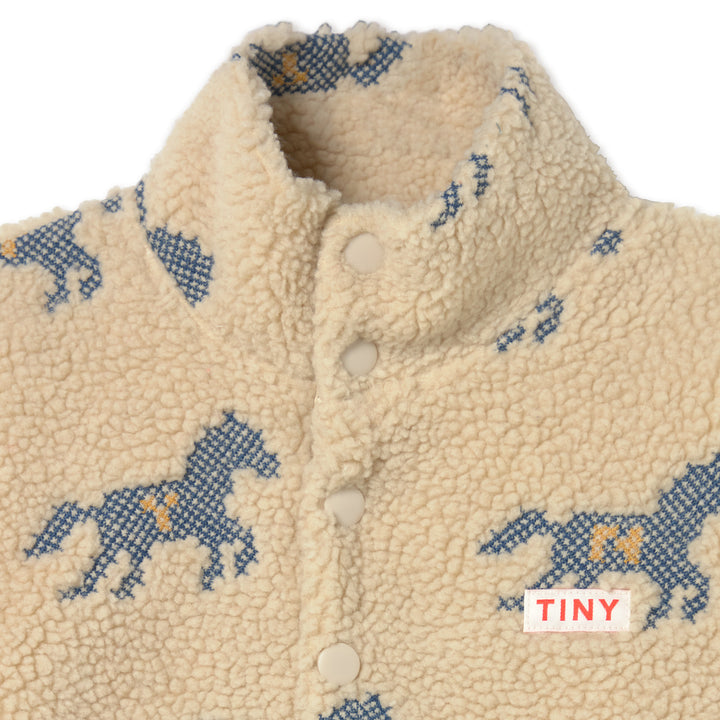 Horses Sherpa Sweatshirt in Vanilla