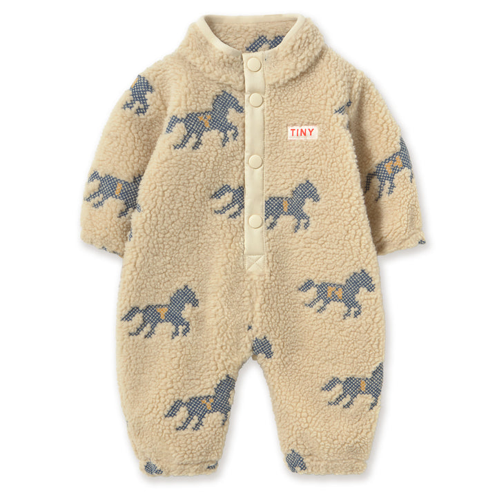 Horses Sherpa One-Piece in Vanilla