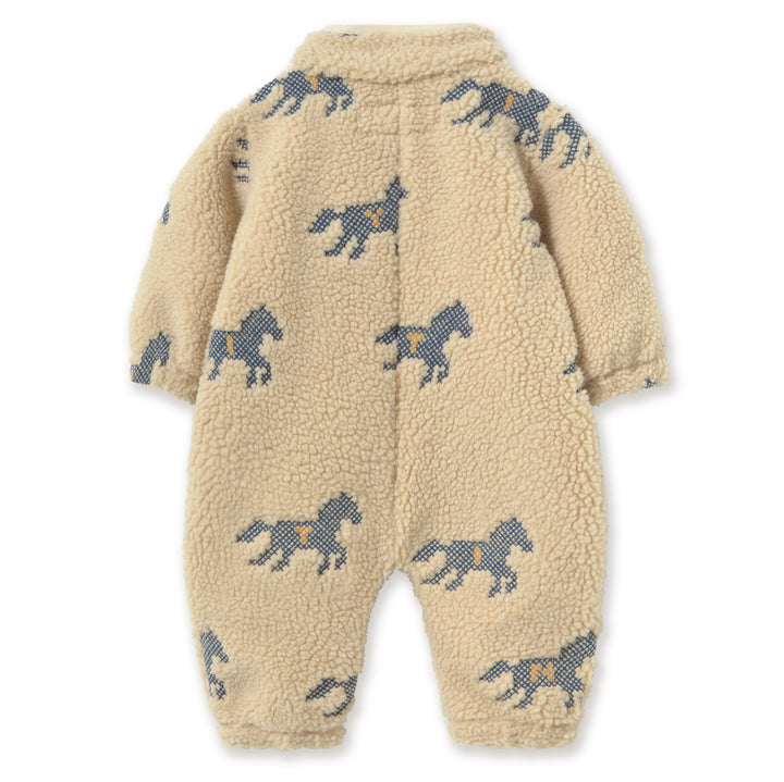Horses Sherpa One-Piece in Vanilla