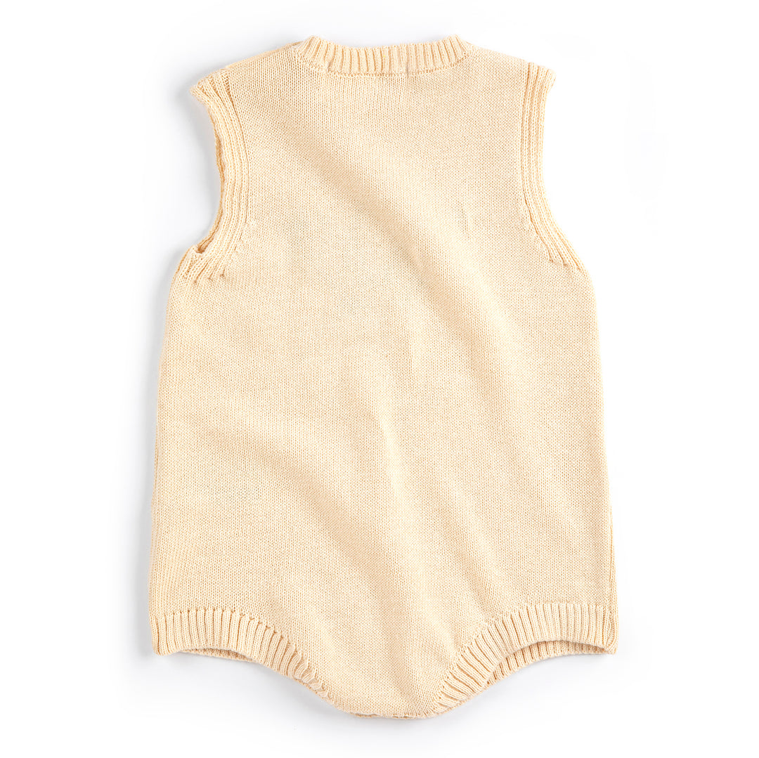Pixel Sugar Beet Knitted Romper - White