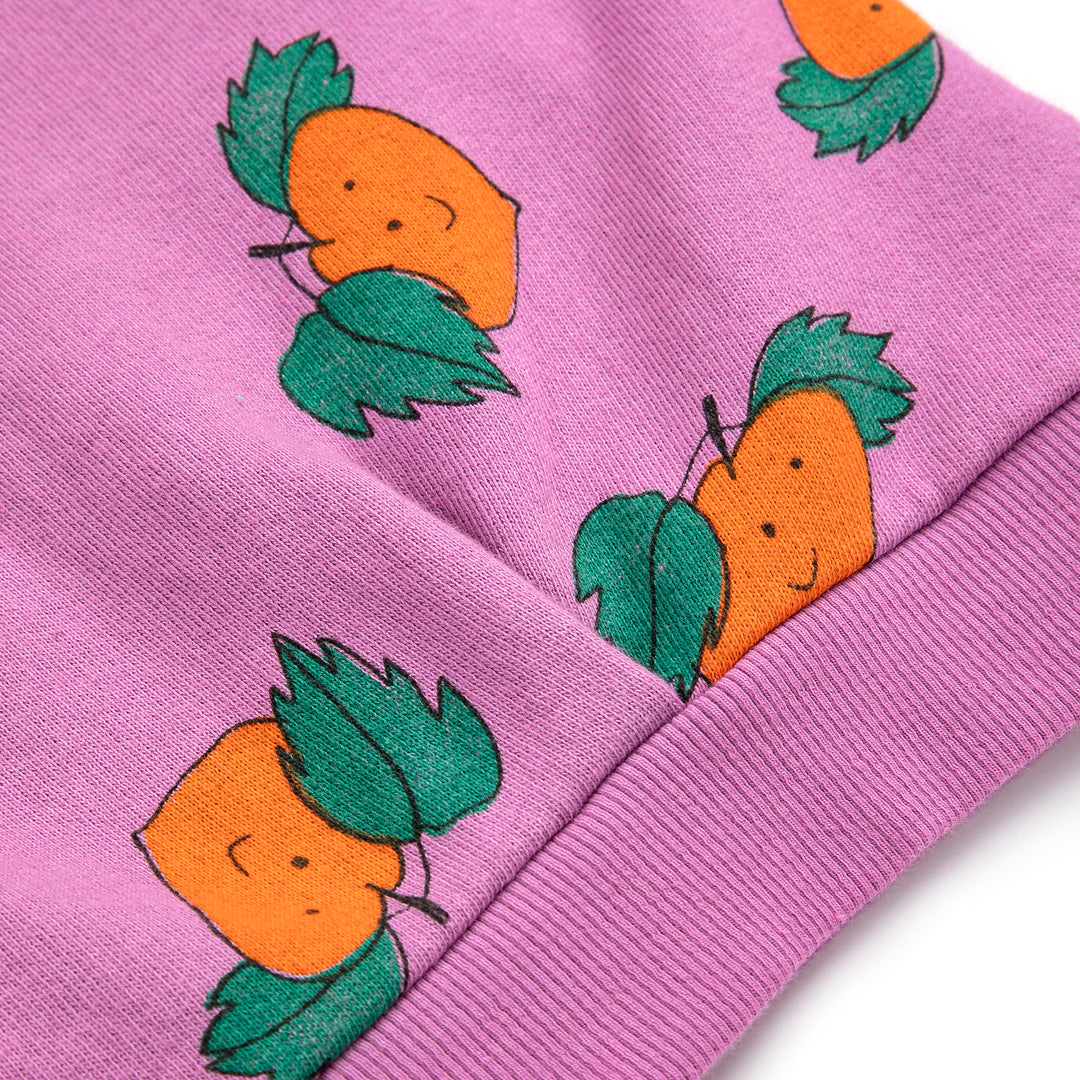 Tangerine All Over Cropped Sweatshirt - Purple