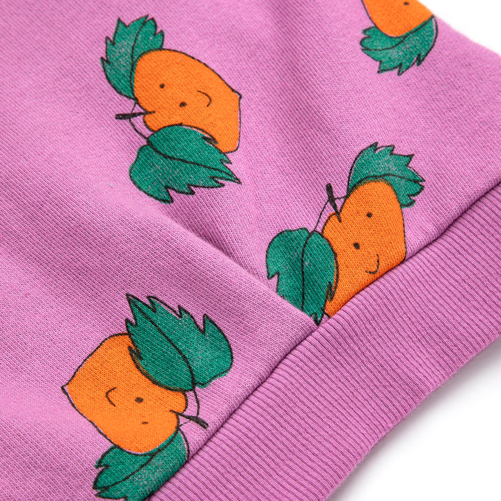 Tangerine All Over Cropped Sweatshirt - Purple