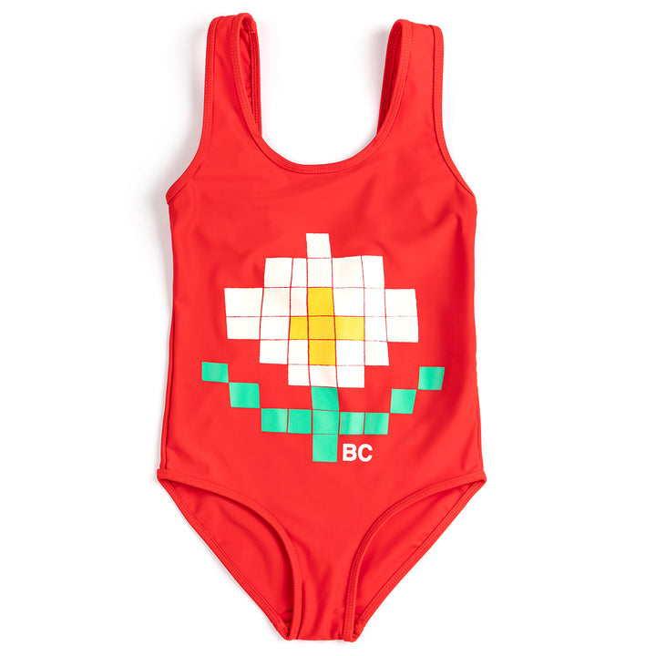 Pixel Daisy Swimsuit - Red