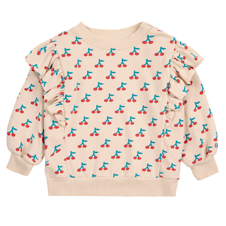 BOBO CHOSES Cherry Baby Ruffle Sweatshirt