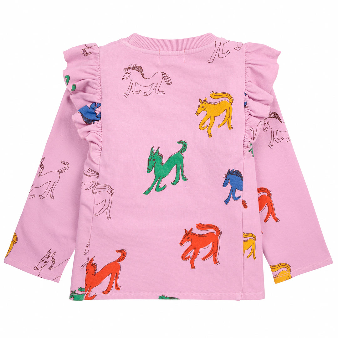 BOBO CHOSES Wonder Horse Ruffle Sweatshirt