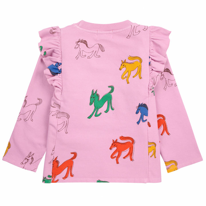 BOBO CHOSES Wonder Horse Ruffle Sweatshirt