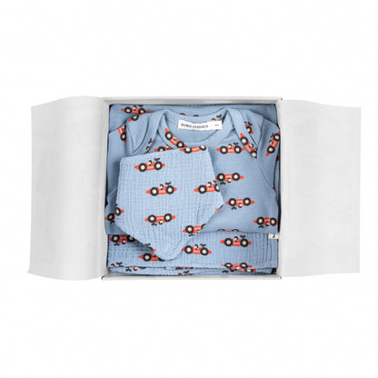 BOBO CHOSES Racing Car All Over Gift Set - Light Blue