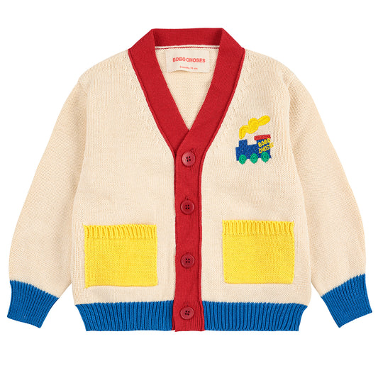 Bobo Choo Choo Color Block Cardigan - Offwhite