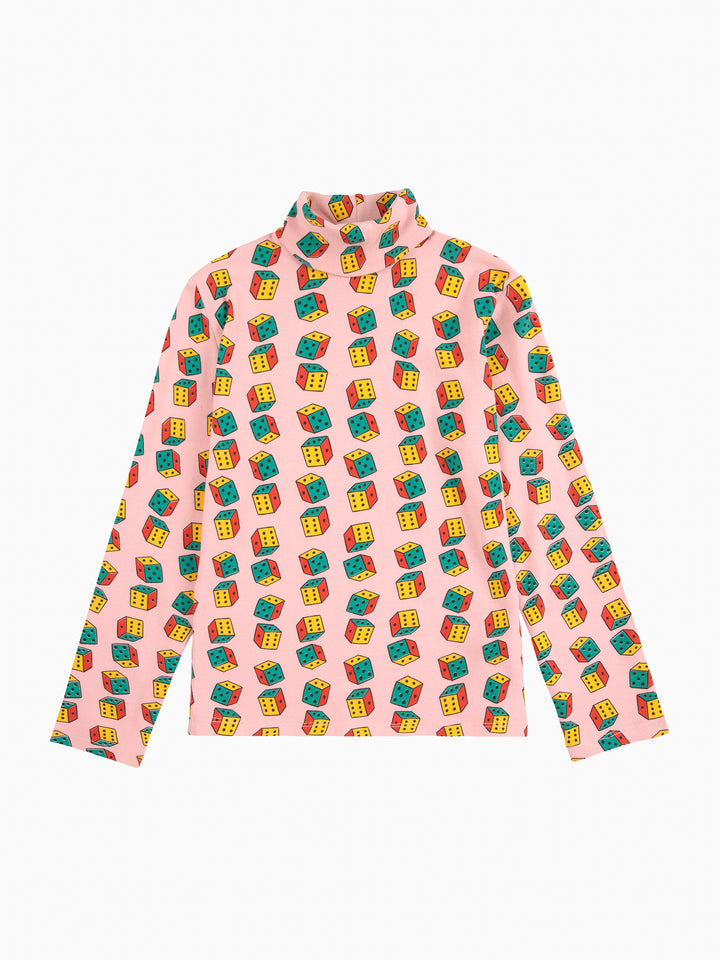 BOBO CHOSES Dices All Over Turtle Neck T-Shirt - Pink