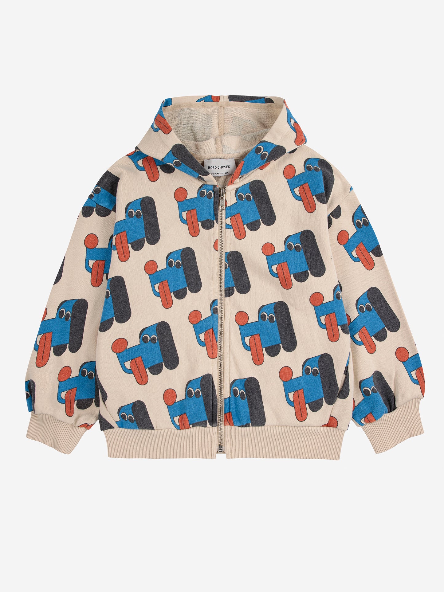 BOBO CHOSES Doggy Mate All Over Zipped Hoodie - Offwhite