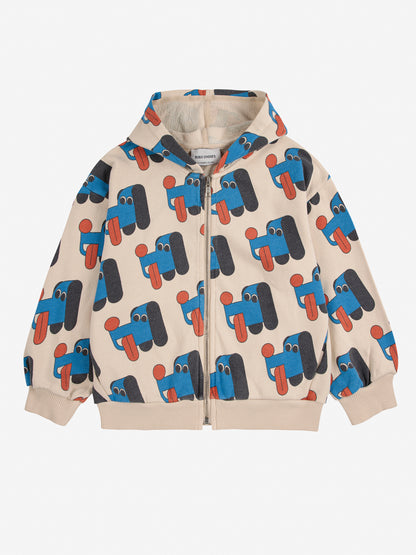 BOBO CHOSES Doggy Mate All Over Zipped Hoodie - Offwhite