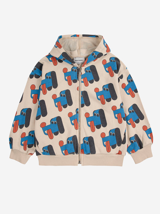 BOBO CHOSES Doggy Mate All Over Zipped Hoodie - Offwhite