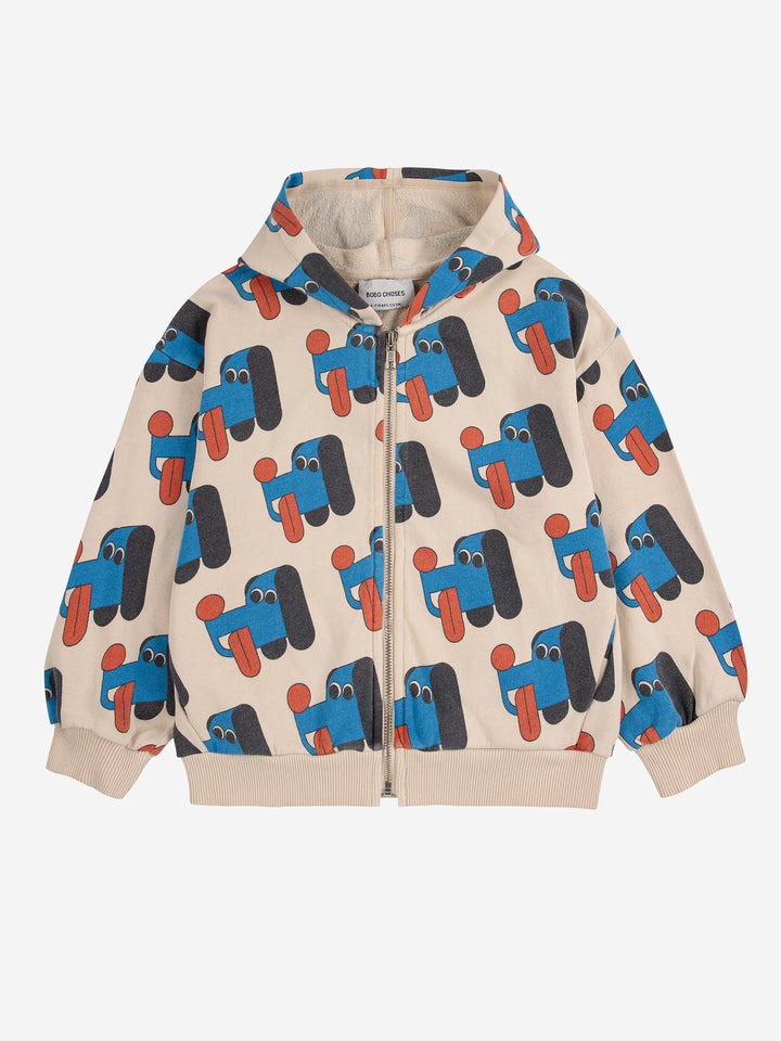 BOBO CHOSES Doggy Mate All Over Zipped Hoodie - Offwhite
