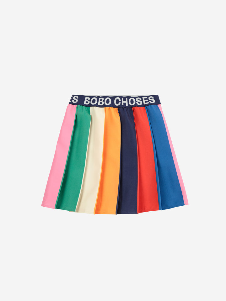 BOBO CHOSES Bobo Color Block Pleated Skirt - Multicolor