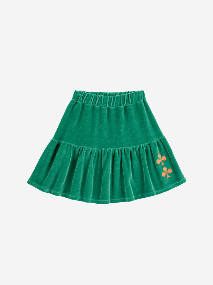 BOBO CHOSES Clover Velvet Skirt - Green