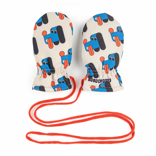 BOBO CHOSES Doggy Mate Padded Mittens - Blue